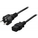 Deltaco DEL-110T power cable Black 3 m CEE7/7 IEC C19