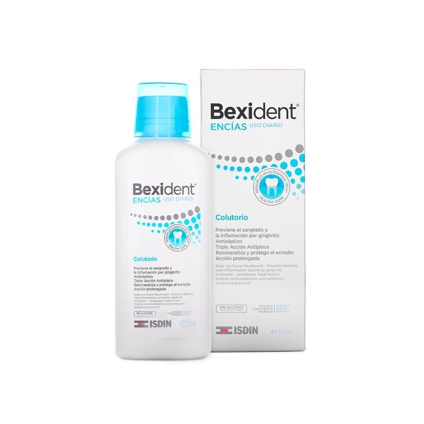 Isdin Bexident Gums burnos skalavimo skystis Triclosan 250ml