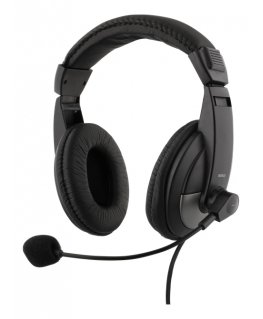 Deltaco HL-50 - headset Laisvų rankų įranga Vielinis Su lankeliu Juoda