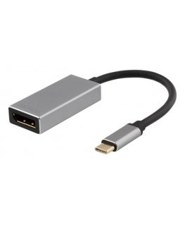 Deltaco USBC-DP2 видео кабель адаптер 0,15 m USB Type-C DisplayPort Черный, Серебристый