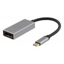 Deltaco USBC-DP2 видео кабель адаптер 0,15 m USB Type-C DisplayPort Черный, Серебристый