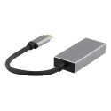 Deltaco USBC-DP2 video cable adapter 0.15 m USB Type-C DisplayPort Black, Silver