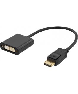 Deltaco DP-DVI14 video cable adapter 0.2 m DisplayPort DVI-I Black