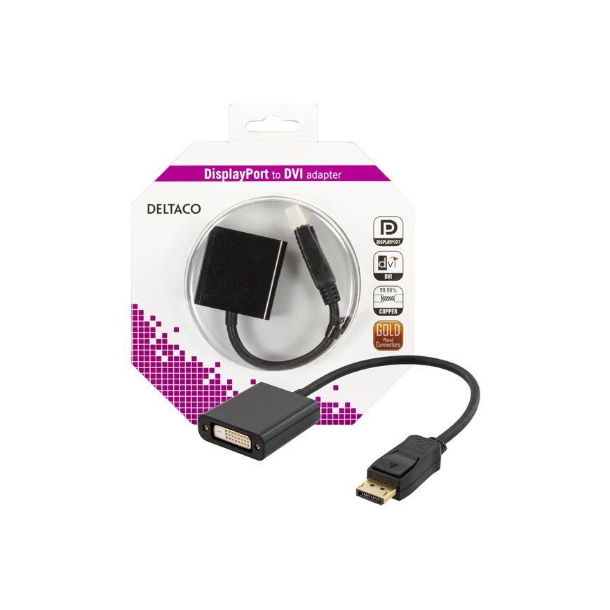Deltaco DP-DVI14 video cable adapter 0.2 m DisplayPort DVI-I Black – 2