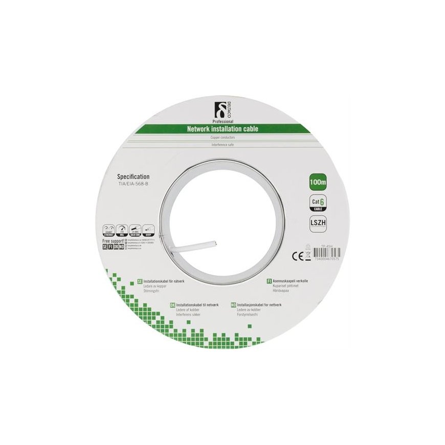 Deltaco TP-45H tinklo kabelis Balta 100 m Cat6 U/UTP (UTP) – 2