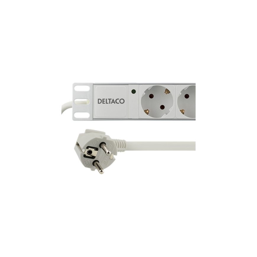 Deltaco GT-8529W power extension 2 m 8 AC outlet(s) Indoor White – 2