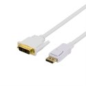 Deltaco DP-2021 video kabeļu aksesuārs 2 m DisplayPort DVI-D Balts