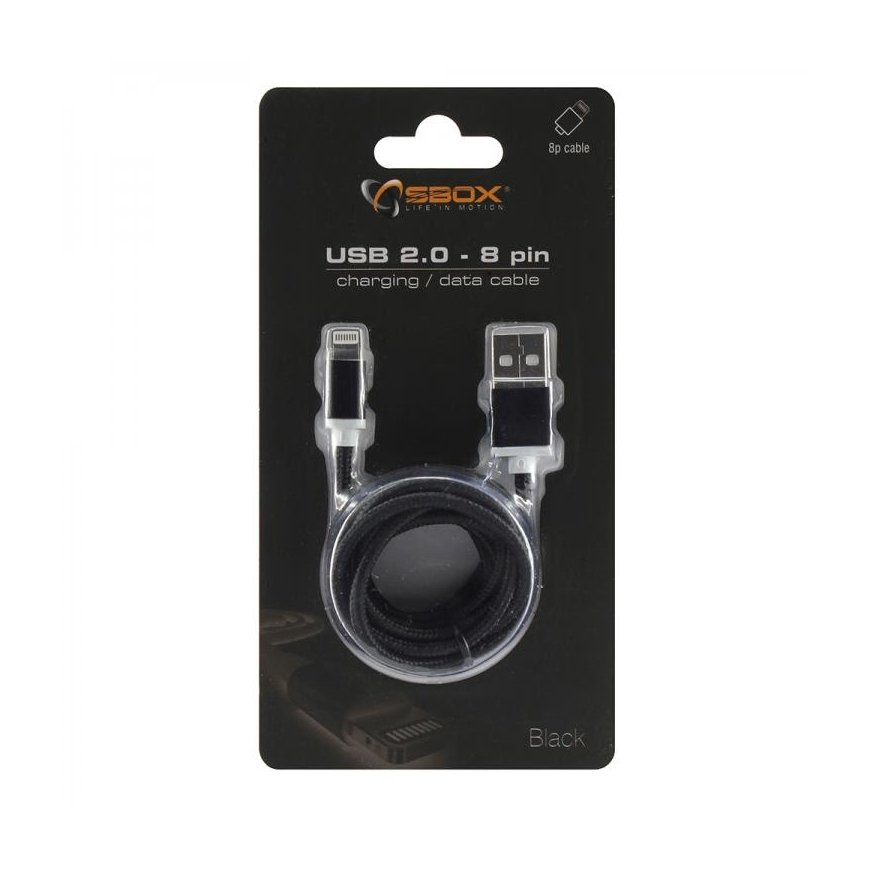 SBOX IPH7-B mobiiltelefonikaabel Must 1,5 m USB A Lightning – 2