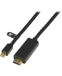 Deltaco DP-HDMI104 video kabeļu aksesuārs 1 m Mini DisplayPort HDMI Melns