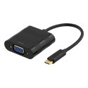 Deltaco USBC-1098 vaizdo kabelio adapteris 0,1 m C tipo USB VGA (D-Sub) Juoda Deltaco USBC-1098 vaizdo kabelio adapteris 0,1 m C tipo USB VGA (D-Sub) Juoda