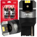 Żarówki led canbus pro wy21w 4x3030 smd oranžinė 12v 24v amio-03590