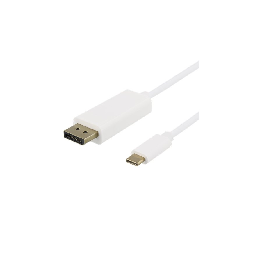 Deltaco USBC-DP051-K videokaabliadapter 0,5 m USB tüüp-C DisplayPort Valge