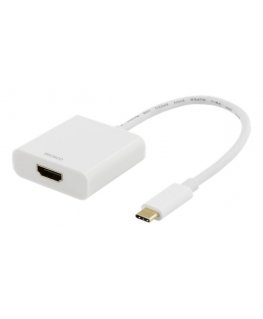 Deltaco USBC-HDMI7 USB графический адаптер Белый