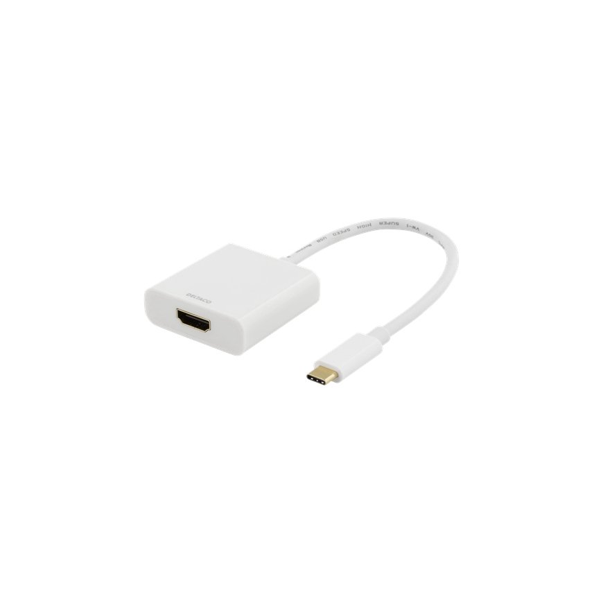 Deltaco USBC-HDMI7 USB grafiskais adapteris Balts