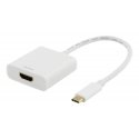 Deltaco USBC-HDMI7 USB-graafikaadapter Valge