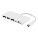 Deltaco USBC-HUB sülearvuti dokk ja pordireplikaator USB 2.0 Type-C Valge Deltaco USBC-HUB sülearvuti dokk ja pordireplikaator USB 2.0 Type-C Valge