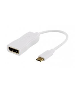 Deltaco USBC-DP1 видео кабель адаптер 0,1 m USB Type-C DisplayPort Белый