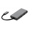 Deltaco USBC-HUB201 dokstacija Vadu USB 3.2 Gen 1 (3.1 Gen 1) Type-C Pelēks Deltaco USBC-HUB201 dokstacija Vadu USB 3.2 Gen 1 (3.1 Gen 1) Type-C Pelēks
