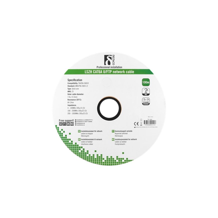 Deltaco TP-54C tinklo kabelis Balta 100 m Cat6a U/FTP (STP) – 2