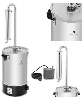 Royal Catering Distiller purifies water for the production of essential oils, made of stainless steel, 20 liters