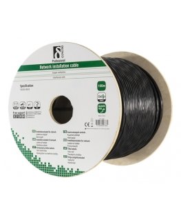 Deltaco TP-49B сетевой кабель Черный 100 m Cat6a U/FTP (STP)