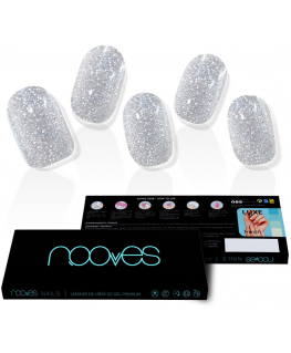 Nooves Dazzling Diva Premium Glam Glitter Gray Gel Nail Foils 20 U