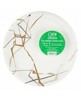 Eco-friendly paper plates Marble Go Green Ø22cm 10 pcs | 0,11kg