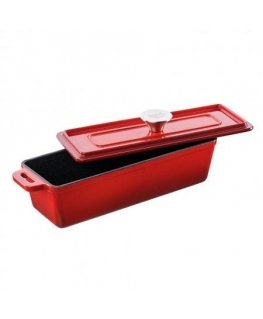 Grand Feu baking dish with lid, red