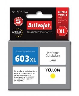 Activejet tusz do Epson 603XL AE-603YNX струйный картридж 1 шт Совместимый Высокая (XL) Желтый