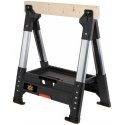 construction goat with a wooden surface. KETER ROC Pro Gear construction goat with a wooden surface. KETER ROC Pro Gear