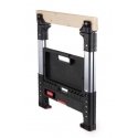 construction goat with a wooden surface. KETER ROC Pro Gear construction goat with a wooden surface. KETER ROC Pro Gear