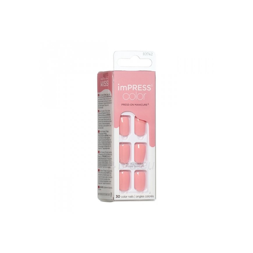 Kiss My Face ImPRESS Color Pretty Rožinė Nails 30 pcs