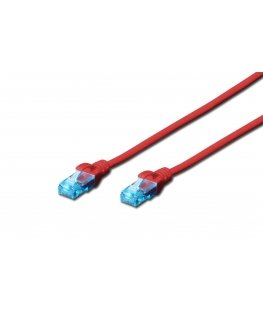 Digitus DK-1512-010/R tinklo kabelis Raudona 1 m Cat5e U/UTP (UTP)