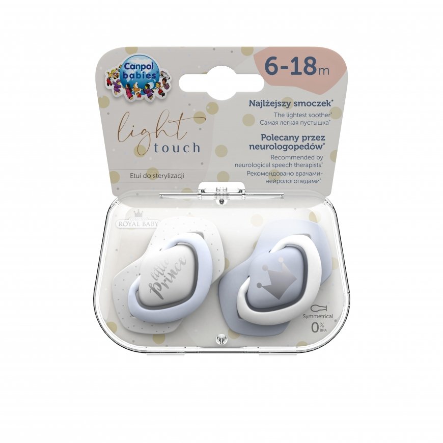 CANPOL BABIES silicone symmetrical pacifier ROYAL BABY, 6-18 months, 2 pcs., 22/651_blu – 4