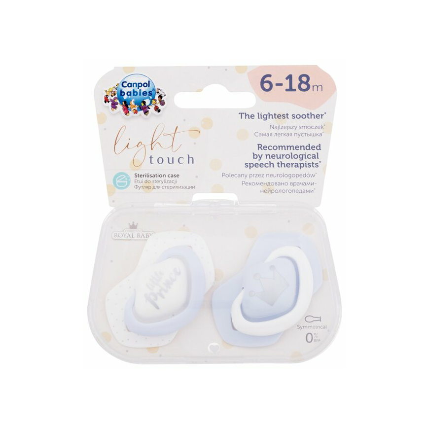CANPOL BABIES silicone symmetrical pacifier ROYAL BABY, 6-18 months, 2 pcs., 22/651_blu – 5
