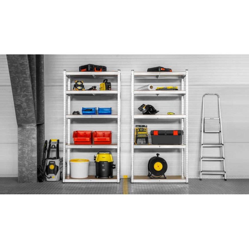 Metal warehouse shelf 180x90x40 silver Rebel