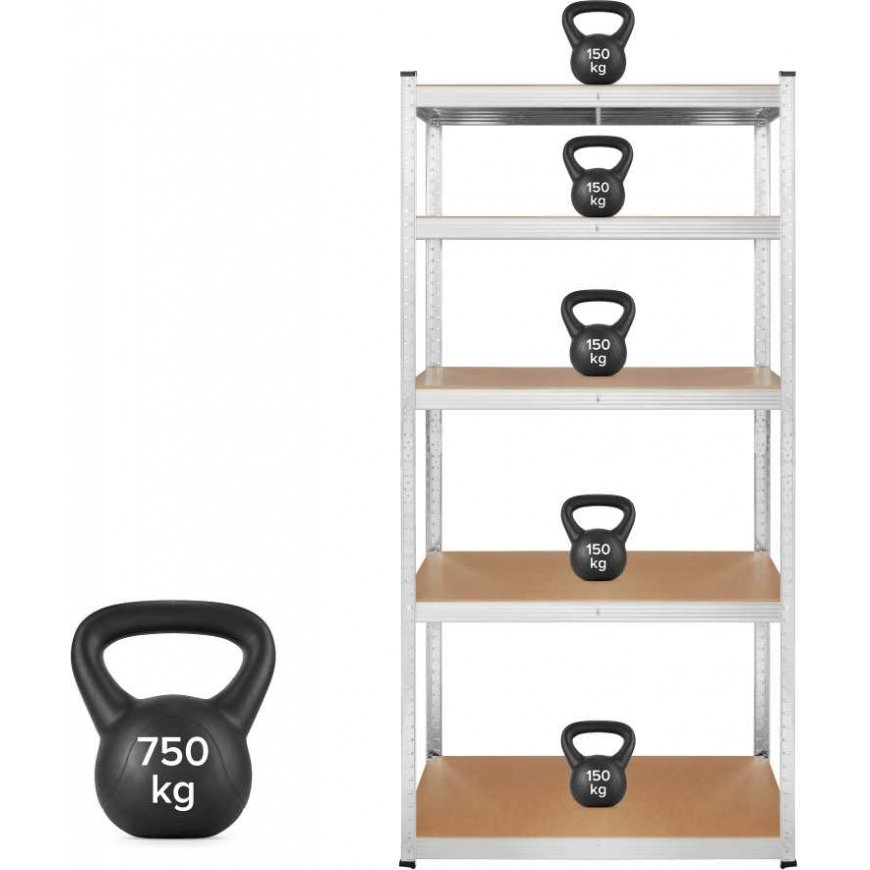 Metal warehouse shelf 180x90x40 silver Rebel – 2