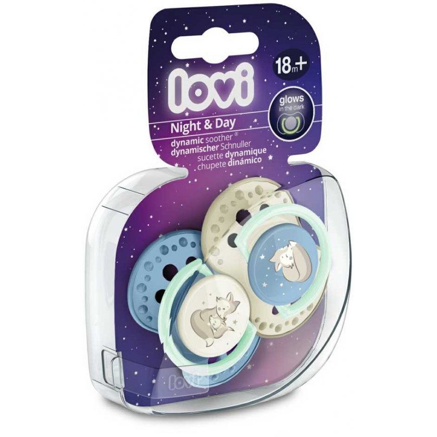LOVI Dynamic silicone pacifier Night&Day for