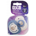 LOVI Dynamic silicone pacifier Night&Day for boys 18+ months, 2 pcs., 22/916boy