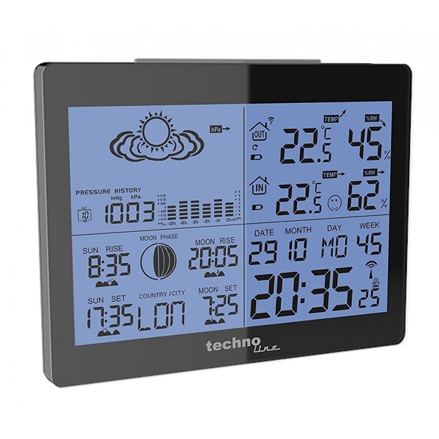Technoline DCF-77 Musta LED Akku