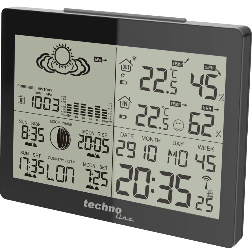Technoline DCF-77 Melns LED Baterija – 3