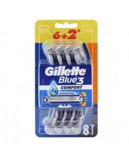 Blue3 Disposable razors Gillette Blue 3, 6 pcs.+ 2 pcs.