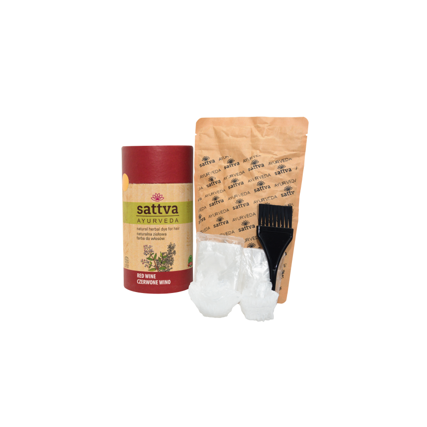 Herbal red wine hair dye Raudona Wine, Sattva Ayurveda, 150g