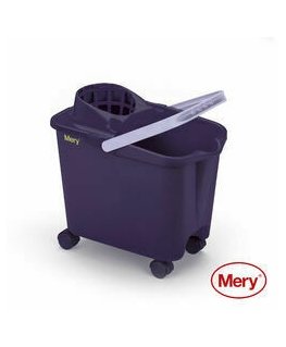 Bucket 14L with push-on wheels purple