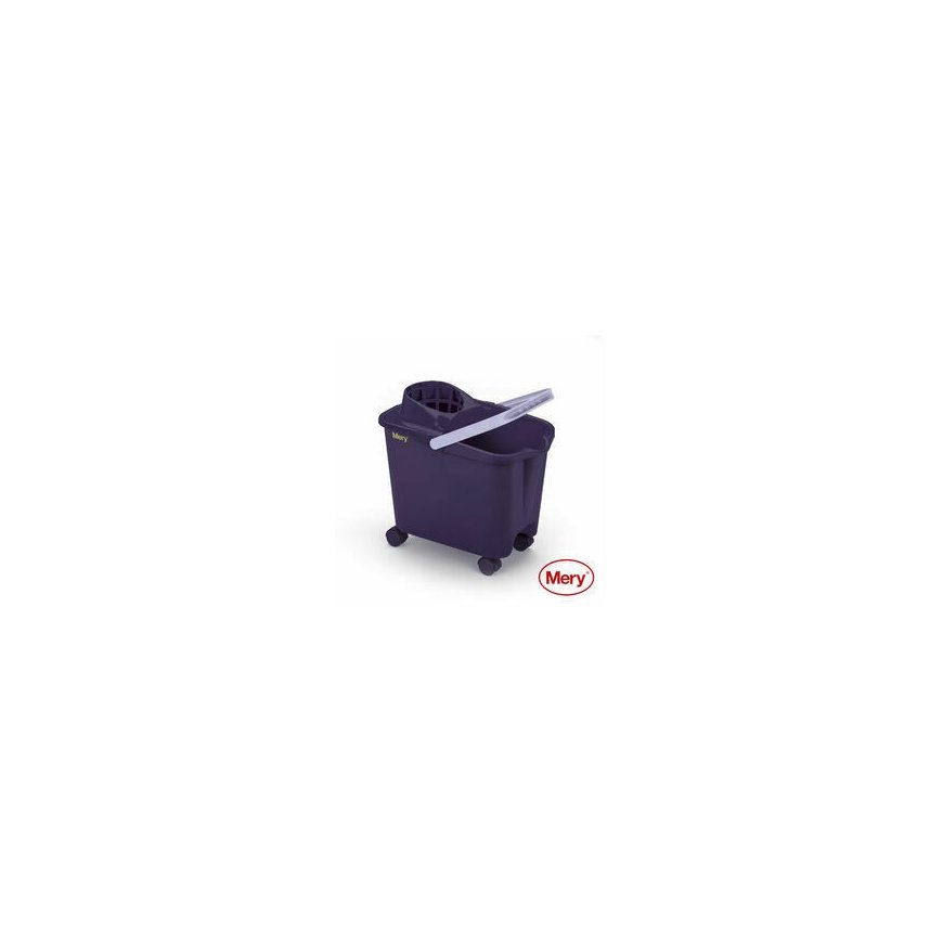 Bucket 14L with push-on wheels purple
