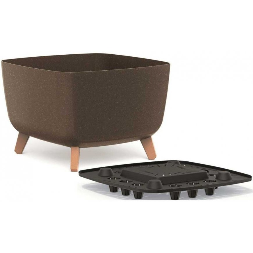 Prosperplast DONICZKA GRACIA SQUARE ECO WOOD 39x39CM KAWA