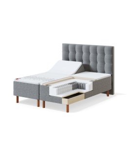 Sleepwell RED MOTOR BED / 180x34x200 / hard / MANGO Light Grey (18711)