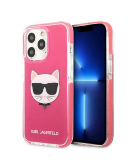 Karl Lagerfeld Case for iPhone 13 Pro Max KLHCP13XTPECPI Fuchsia Hard Case Iconic Choupette Head