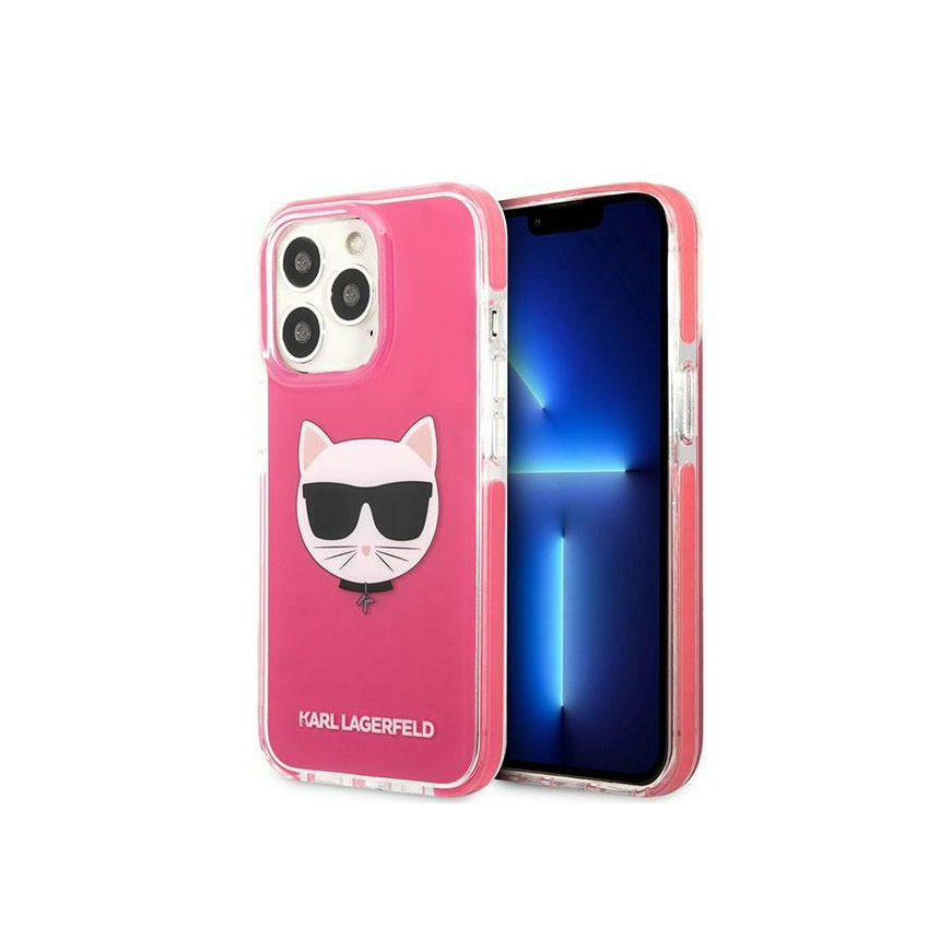 Karl Lagerfeld Case for iPhone 13 Pro Max KLHCP13XTPECPI Fuchsia Hard Case Iconic Choupette Head