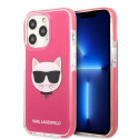 Karl Lagerfeld dėklas, skirtas iPhone 13 Pro Max KLHCP13XTPECPI fuksijos kietas dėklas Iconic Choupette Head